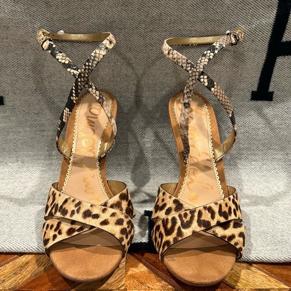 Sam Edelman Shoes - Sam Edelman Snake and Leopard Brahma Heels size 8
